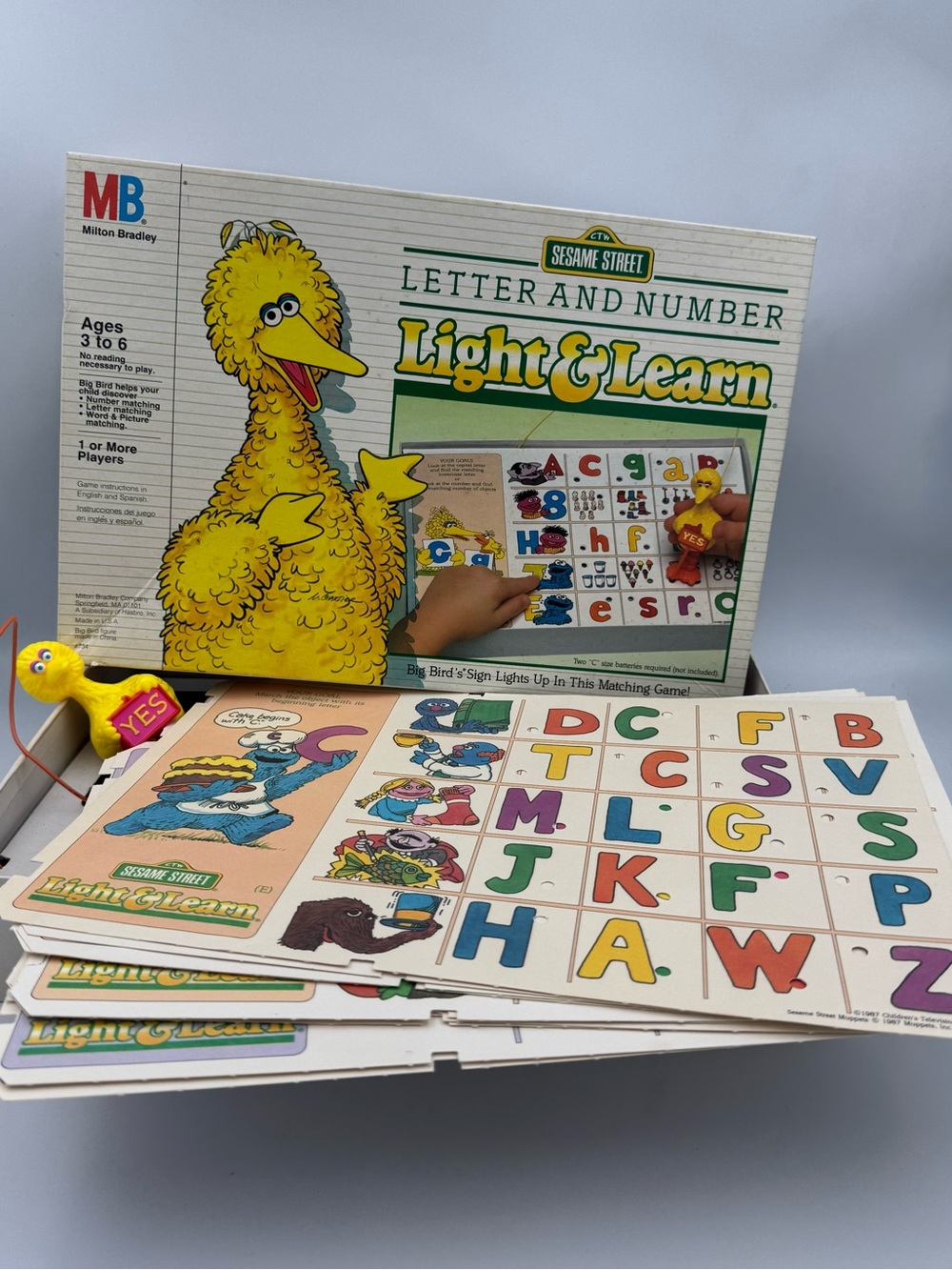 1986 Sesame Street Light & Learn Big Bird Milton Bradley Game Complete Tested